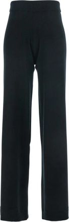 Allude High Waisted Broeken - Dames - Wijde Broeken - Zwart - M - Wol - Broeken
