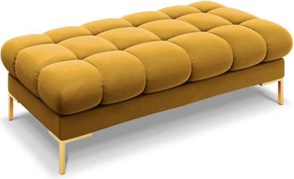 MICADONI Banco 2 plazas de terciopelo amarillo