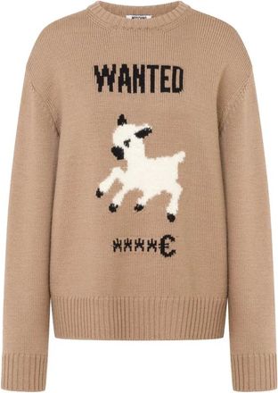 Moschino Wanted Maglione - Dames - Truien - Beige - Maat: S Zijde