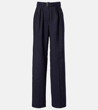 Dries Van Noten Belted wool wide-leg pants