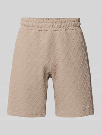 Pegador Relaxed Fit Shorts mit Strukturmuster Modell Jovren in Taupe, Gr&ouml;&szlig;e XXL