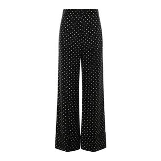 Valentino Garavani Wide Trousers, female, Black, Size: S Wide Trousers