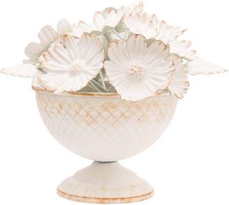 Foreside Home And Garden Abeline White Decorative Flower Stems and Vase in Off-White at Nordstrom