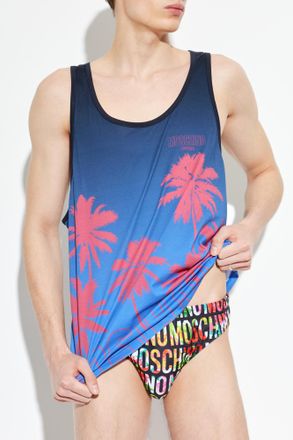 Moschino Beach Top With Print, Mens, Blue