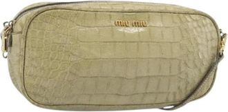 Miu Miu Pre-owned Shoulder Bag - Dames - Vintage Schoudertas - Groen - ONE Size - Leer - Vintage