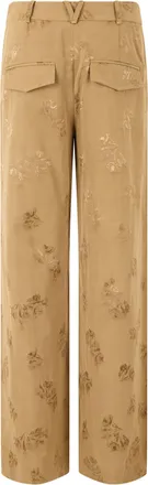 Veronica Beard Floral Jacquard Trousers - Beige