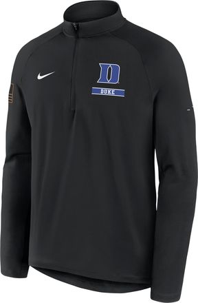 Nike Duke 2026 Military Appreciation Stride Nike Mens Dri-FIT College 1/2-Zip Long-Sleeve Top in Black | 04V100ADU-9UW
