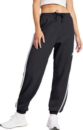 adidas 3-Stripes French Terry Joggers in Black/White at Nordstrom Rack, Size X-Small
