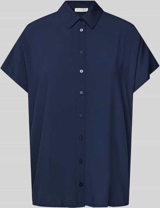 Christian Berg Regular Fit Hemdbluse mit Kappärmeln in Dunkelblau, Größe 36