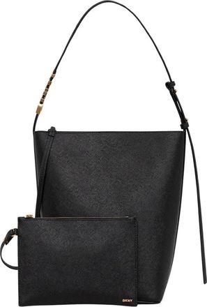 DKNY Avril Schoudertas - Dames - Schoudertassen - Zwart - ONE Size - Leer - Tassen