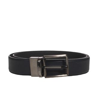 Ermenegildo Zegna Omkeerbare leren riem met stalen gesp - Heren - Riemen - Zwart - 105 CM - Leer - Accessoires