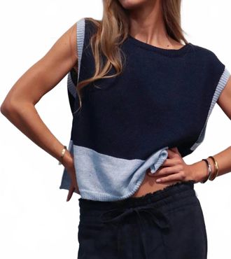 Cesar Casier Djerba Knit Sleeveless Top In Dark Navy