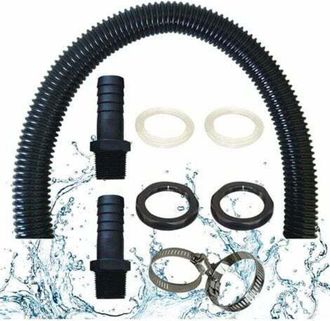 OEM Tubo Di Collegamento Per Serbatoi Di Raccolta Dellacqua Piovana, Comprensivo Di 2 Raccordi Con Dadi Di Bloccaggio - Set Di Collegamento Per Barile Di 