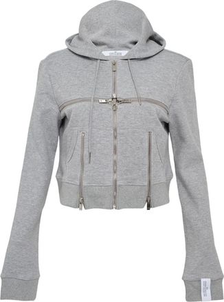 Rokh zip-up broken hoodie - Grey