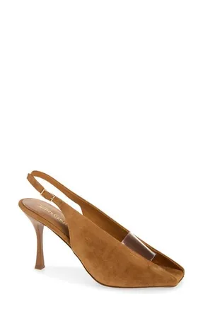 Jeffrey Campbell Patrizia Slingback Pump in Tan Suede at Nordstrom, Size 8.5