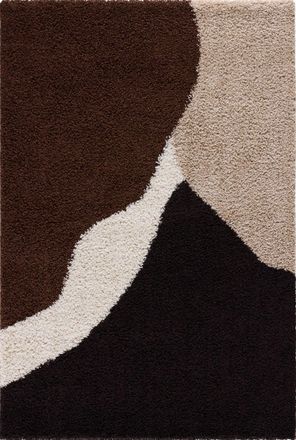 Nazar Rugs Alfombra shaggy de pelo largo con dise&ntilde;o moderno - marr&oacute;n - 200x280