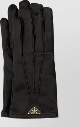 Prada nappa leather gloves gold-tone hardware