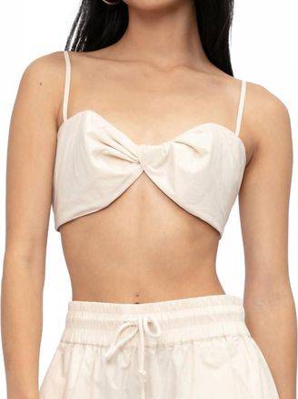 Frame Denim Twist Bra Top In Flax