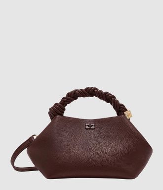 Ganni Sac Small Bou Grained Chicory Coffee