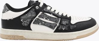 Amiri Black And White Leather Bandana Skell Low Top Sneakers