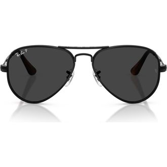 Ray-Ban Aviator Max 58mm Polarized Pilot Sunglasses in Black /Black Polar at Nordstrom