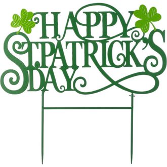 Glitzhome Metal Happy St. Patricks Day Yard Stake in Green at Nordstrom, Size Medium