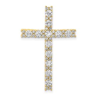 Diamond2Deal 10K Yellow Gold Lab Grown Diamond Latin Cross Pendant (1ct, VS, G-H)