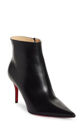 Christian Louboutin Apostropha Pointed Toe Bootie in Black at Nordstrom, Size 10.5Us