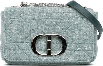 Dior 2022 Small Tweed Macrocannage Caro crossbody bag - Green