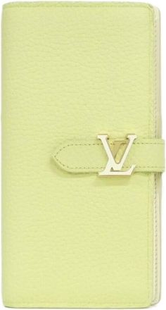 Louis Vuitton Green Leather Long Wallet (Bi-Fold) (Pre-Owned)