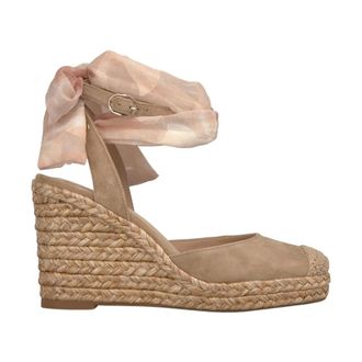 Alma En Pena Valencian Laced Sandal - female - ALMA EN PENA - Wedges - Beige - 6 UK - Shoes