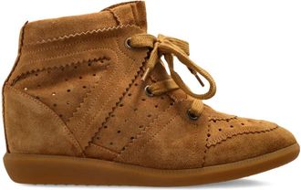 Isabel Marant Geperforeerde enkellaarzen met sleehak - Bruin