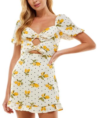City Studios Juniors Cutout Tie Front Dress