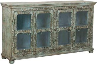 Wanderlust Deco Aparador de madera verde 180x43x100