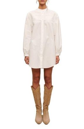 Maje Rever Long Sleeve Shirtdress in Blanc at Nordstrom Rack, Size 2-4 Us / 36 Eu