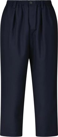 Marni Wollen taps toelopende broek - Heren - Straight fit broeken - Blauw - L - Wol - Broeken