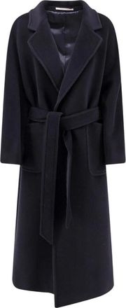 Tagliatore Charlize Belted Long Coat - - Coats - Donna - Blu - S