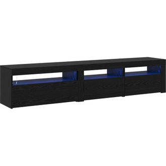 vidaXL Vidaxl - Gabinetes Para Tv 2 Pcs Roble Negro 195 X 35 X 40 Cm
