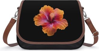 Generic Orange Hibiscus Flower Fashion Womens Crossbody Bags Novelty Handbag Shoulder Bag Purse