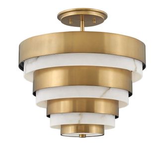 Netlighting Hinkley Echelon Cylindrical Ceiling Light Heritage Brass in Yellow