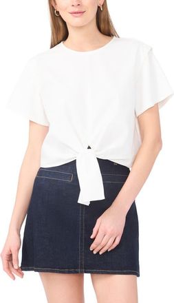 Vince Camuto Tie Front Top in Ultra White at Nordstrom, Size Xx-Large