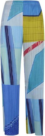 Issey Miyake City Collage Broeken - Dames - Straight fit broeken - Veelkleurig - L - Polyester - Broeken