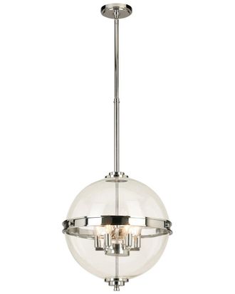 Eglo Eglo Cecilia 6 Light Pendant With Chrome Finish & Clear Sphere Shaped Glass Shade