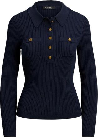 Ralph Lauren Maglione a maniche lunghe a coste - - Knitwear - Donna - Blu - S