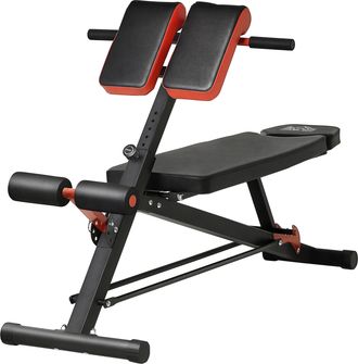 HOMCOM Homcom - Banco De Pesas Banco De Musculaci&oacute;n Con Respaldo Inclinable En 3 Posiciones Y Altura Ajustable Banco Abdominales Para Entrenamiento 64x146x73