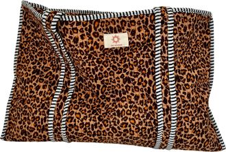 Generic Leopard Print Cotton Quilted Tote Bag - Beach Bag - Hand Luggage Bag - Shopper Tote - Handmade Bag - Animal Print