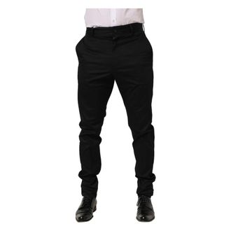 Dolce & Gabbana Tapered Leg Dress Trouser Trousers - male - Dolce & Gabbana - Chinos - Black - M - Trousers