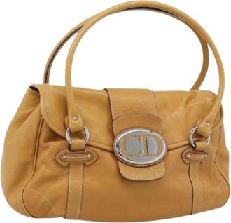 Dior Pre-owned Hand Bag - Dames - Vintage Schoudertas - Geel - ONE Size - Leer - Vintage