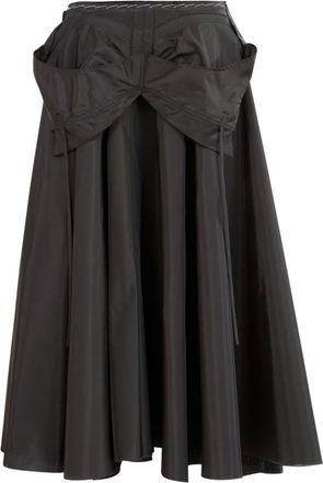 Maison Margiela layered flared midi skirt - women - Polyamide - 36 - Black