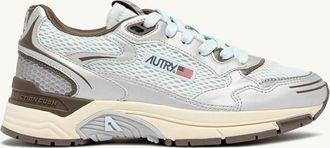 Autry SNEAKERS HYPERWAY IN PELLE SINTETICA E MESH ARGENTO SPA BLUE E CHOCOLATE CHIP